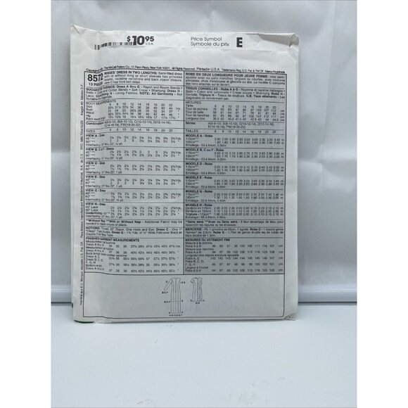 McCall's 8572 Woman's Dress 2 Lengths 6 8 10 Uncut 8 Great Looks Semi Fitted - Picture 2 of 4
